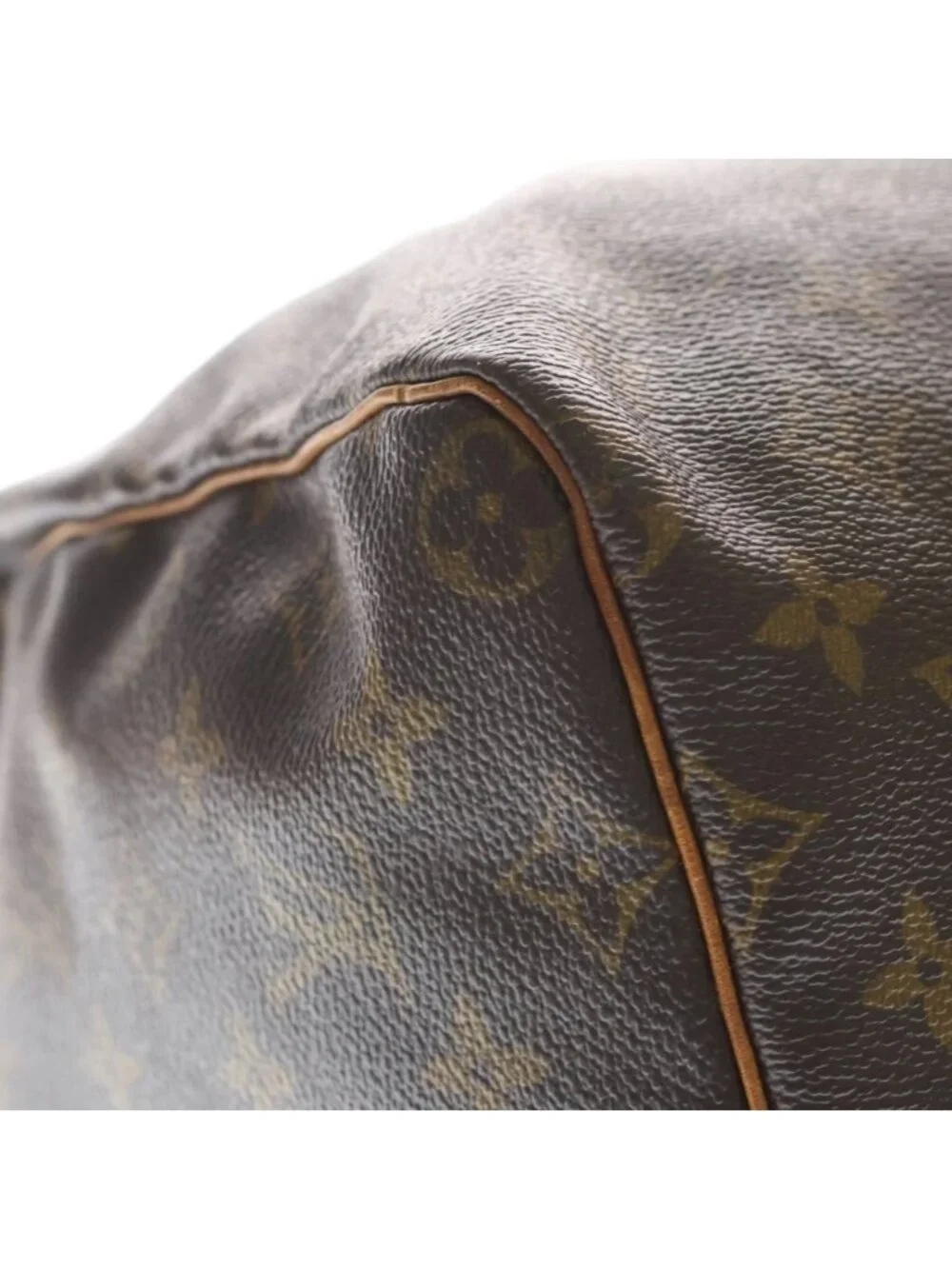 Louis Vuitton Monogram Speedy 40 Boston Bag Brown Leather Gold